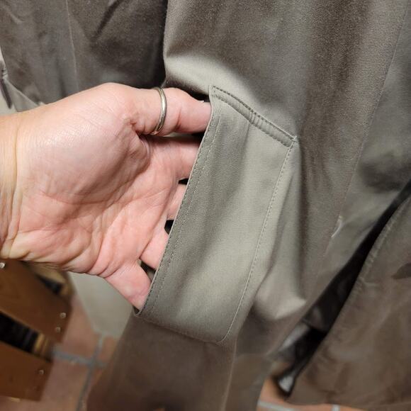 Saxton Hall Size 16.5 Women's Classic Trench Coat Belted Thermolite Plus Tan - Picture 8 of 9